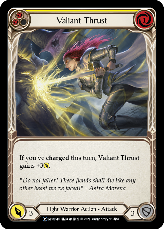 Valiant Thrust (Yellow) [U-MON040] (Monarch Unlimited)  Unlimited Normal