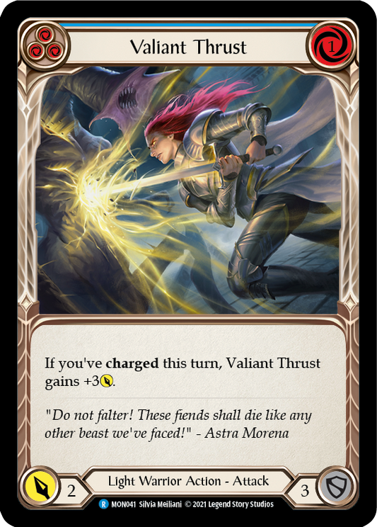 Valiant Thrust (Blue) [MON041] (Monarch)  1st Edition Normal