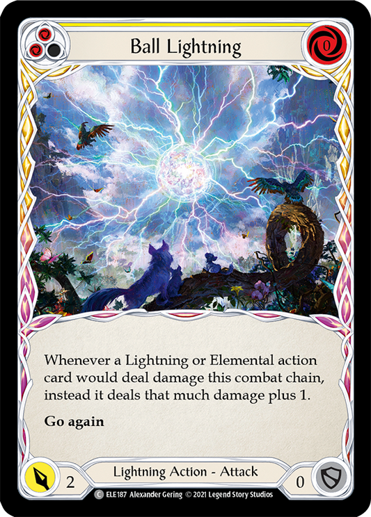 Ball Lightning (Yellow) [ELE187] (Tales of Aria)  1st Edition Rainbow Foil