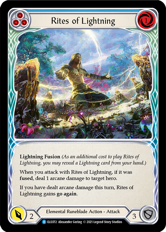 Rites of Lightning (Blue) [ELE072] (Tales of Aria)  1st Edition Rainbow Foil